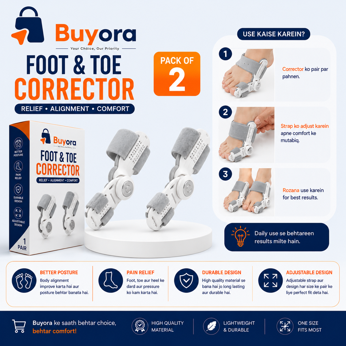 Adjustable Foot & Toe Corrector – Big Toe Alignment & Comfort Support