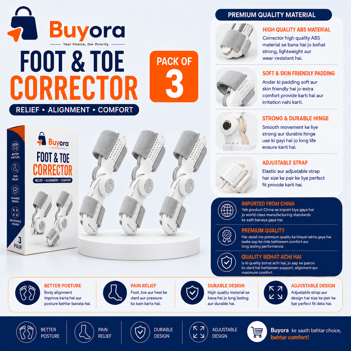 Adjustable Foot & Toe Corrector – Big Toe Alignment & Comfort Support