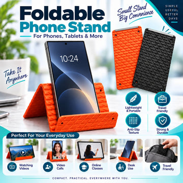 Foldable Phone & Tablet Stand – Portable, Anti-Slip & Easy to Carry