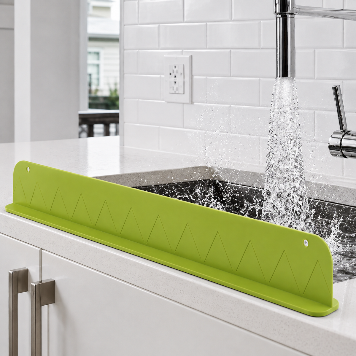 Kitchen Sink Splash Guard – Soft Silicone, Large Size, Double Suction